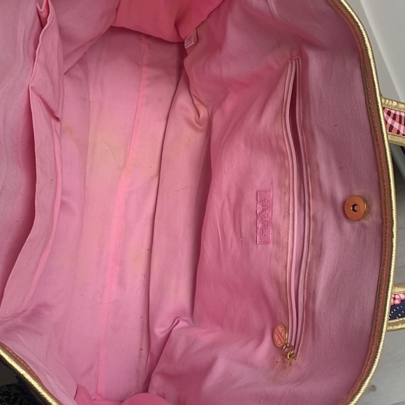 Lilly Pulitzer Seashell Print Tote navy pink resort bag beach vacation travel - Picture 8 of 16